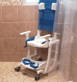 Roll-in shower wheelchair